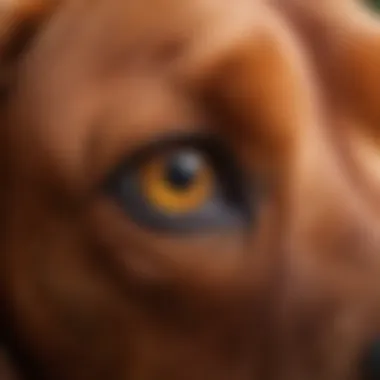 Close-Up of Redbone Coonhound Eyes Close-up of Redbone Coonhound eyes reflecting intelligence and loyalty