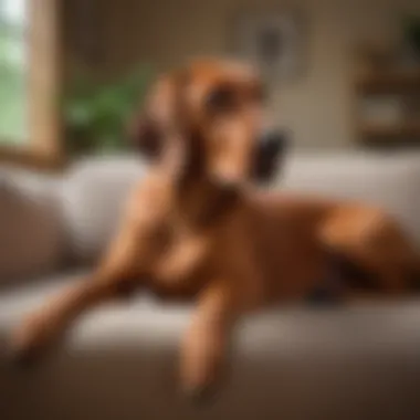 Redbone Coonhound at Home Redbone Coonhound resting peacefully in a cozy home environment