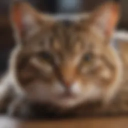 Cat displaying signs of stress related to inappropriate elimination