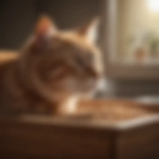 Eco-friendly wood litter in a cat litter box