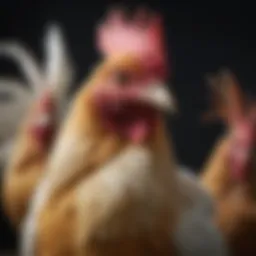 A majestic Araucana chicken showcasing its unique tufted ear feathers.