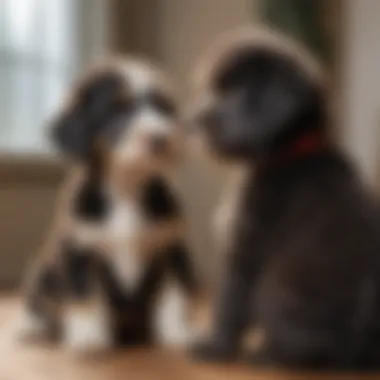 Aussiedoodle puppy with its breeder discussing ownership costs