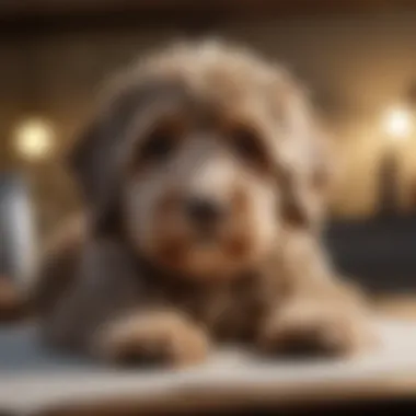 Financial planning documents related to pet ownership with an Aussiedoodle