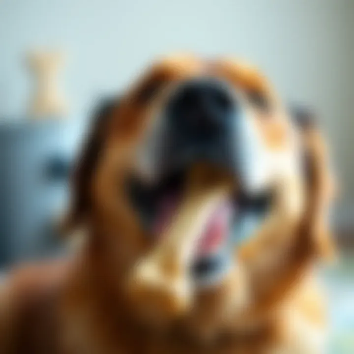 A healthy dog happily enjoying a safe chew
