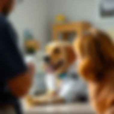 A veterinarian discussing rawhide bone safety with a pet owner