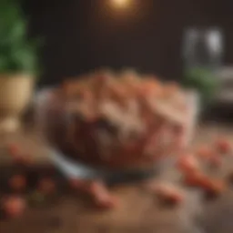 Ground turkey served in a bowl for dogs