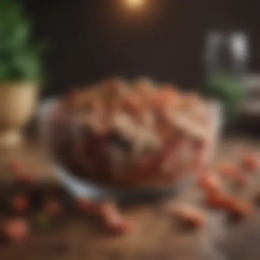 Ground turkey served in a bowl for dogs