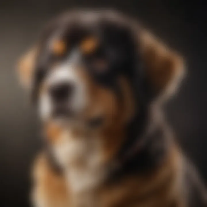 Close-up of a Bernese and Poodle mix showcasing its coat