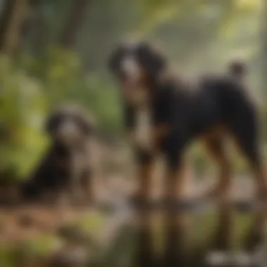 Outdoor Adventures with Bernese and Poodle Mix Bernese and Poodle mix enjoying outdoor activities