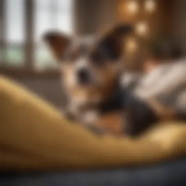 Dog Enjoying Comfort on a Bolster Bed Dog comfortably resting on a bolster bed