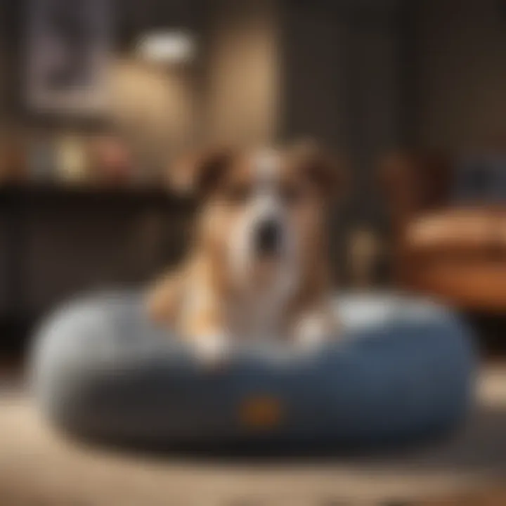 Different styles of bolster dog beds displayed