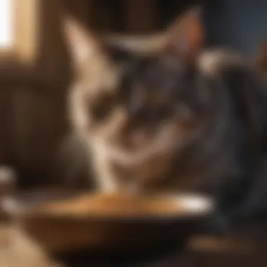 Key ingredients for barn cat nutrition in a bowl