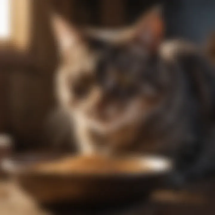 Key ingredients for barn cat nutrition in a bowl