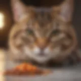 A cat looking satisfied after eating nutritious food