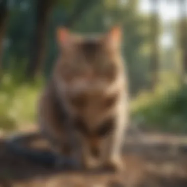 A cat enjoying the outdoors while on a leash