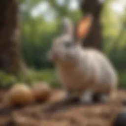 Natural wooden chew toys for rabbits promoting dental health