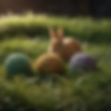 Woven Grass Balls for Rabbits Colorful woven grass balls designed for rabbit playtime