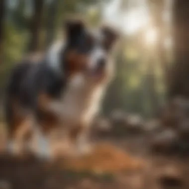 Energetic Australian Shepherds Need Proper Nutrition Active Australian Shepherd playing outdoors