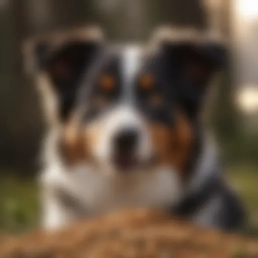 Australian Shepherd enjoying nutritious kibble