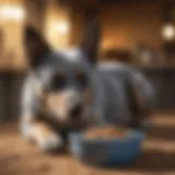 A Blue Heeler enjoying a bowl of nutritious dog food