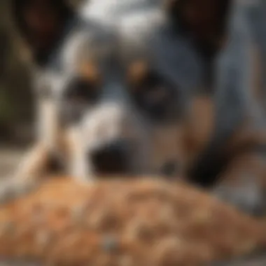 Close-up of high-quality dog food ingredients suitable for Blue Heelers