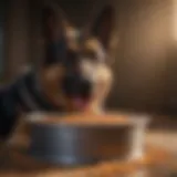 Nourishing bowl of dog food for German Shepherds