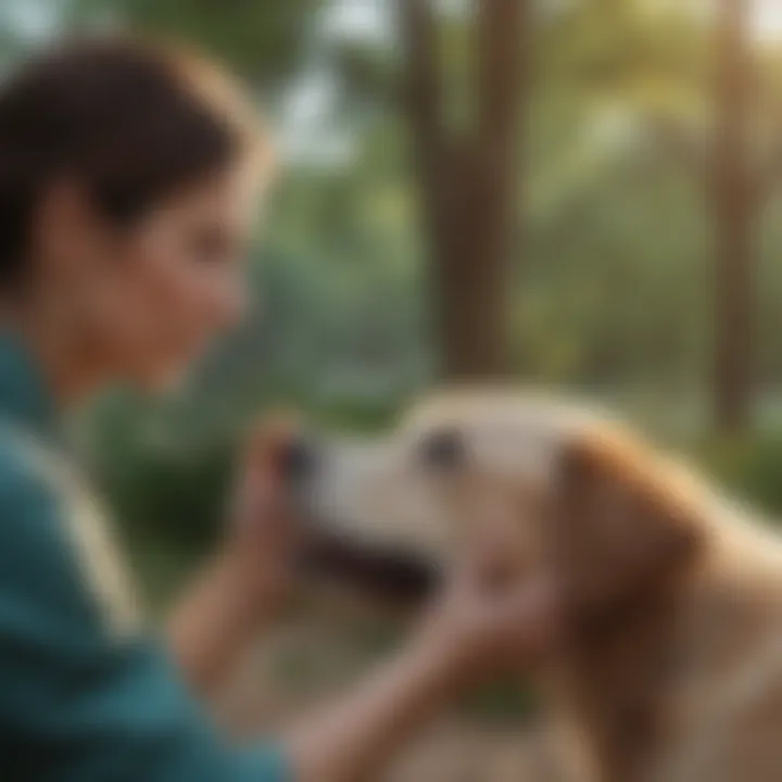 Veterinarian consulting with a dog owner