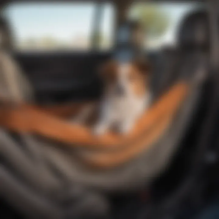 A step-by-step guide on how to install a dog seat hammock in a car.