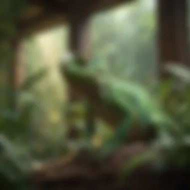 Ideal Habitat for Chameleons Spacious chameleon enclosure with plants