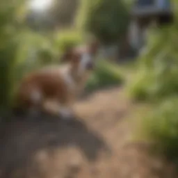 Vibrant outdoor yard with healthy grass and plants free from fleas