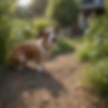 Healthy Outdoor Space Free from Fleas Vibrant outdoor yard with healthy grass and plants free from fleas