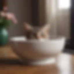 Ceramic food bowl for kittens showcasing elegant design