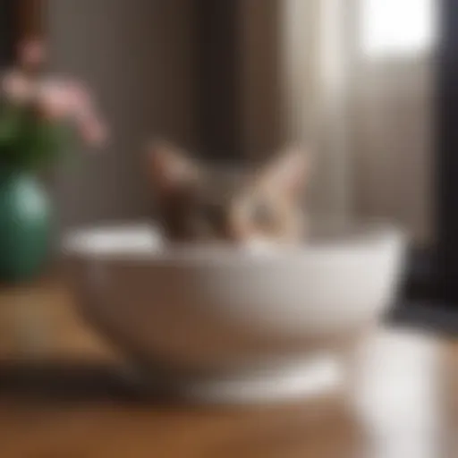 Ceramic food bowl for kittens showcasing elegant design