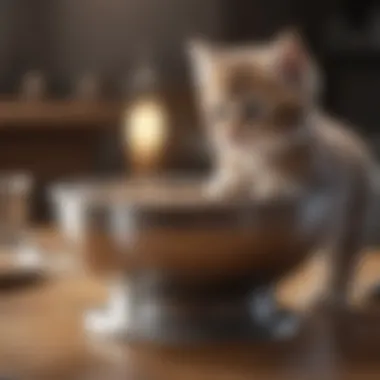 Durable Stainless Steel Bowl for Playful Kittens Stainless steel food bowl suited for playful kittens