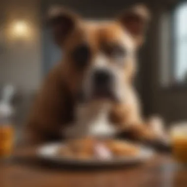 Nourishing Dinner for Bully Breeds Bully breed dog enjoying a nutritious meal