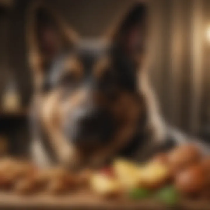 A variety of nutritious ingredients suitable for German Shepherds