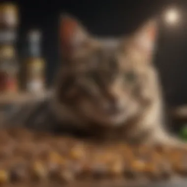 Variety of insect-based cat food products on display