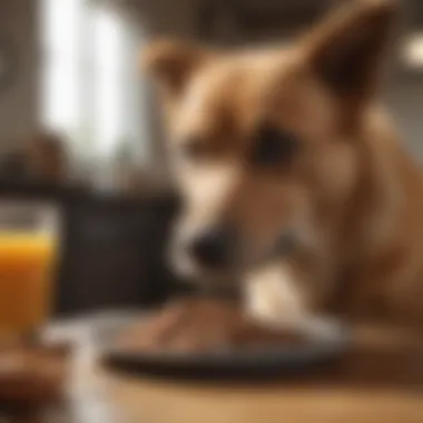 Healthy Dog Enjoying Nutritious Meal Happy dog enjoying its meal