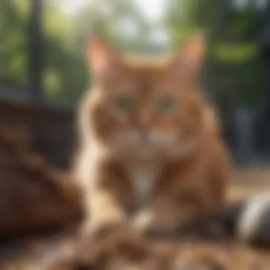 Cat enjoying natural litter