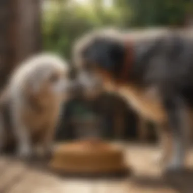 Caring for Your Aging Companion Pet owner feeding a senior dog
