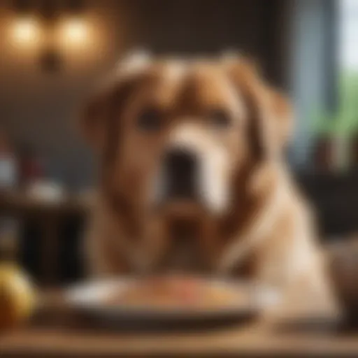 Senior dog enjoying a natural meal