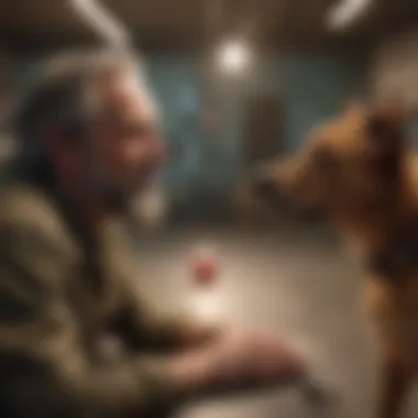A couple happily adopting a dog from a shelter.