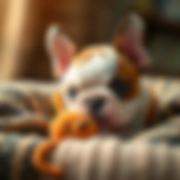 Comfort Toys for French Bulldog Puppies French Bulldog puppy snuggling with a comfort toy