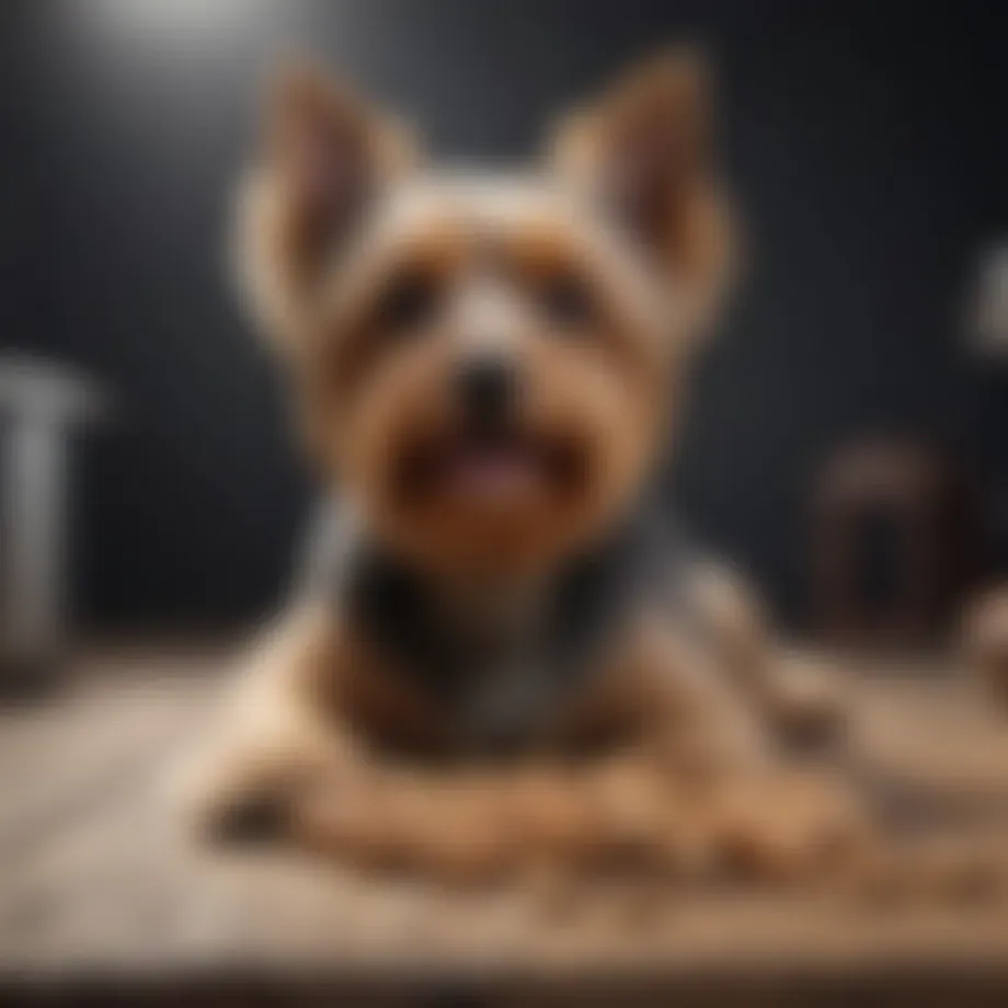 A Yorkshire Terrier enjoying a tasty training treat