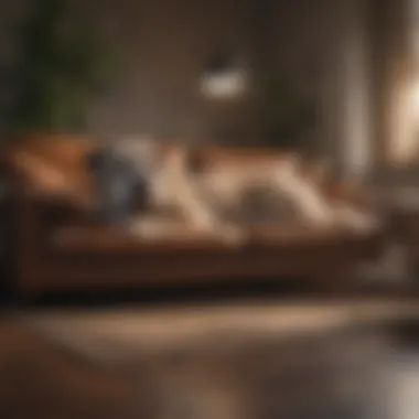 Cozy Sectional for Various Breeds Cozy sectional couch accommodating multiple dog breeds