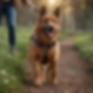 Sturdy Walking Collar for Large Dogs A large dog wearing a sturdy collar during a walk