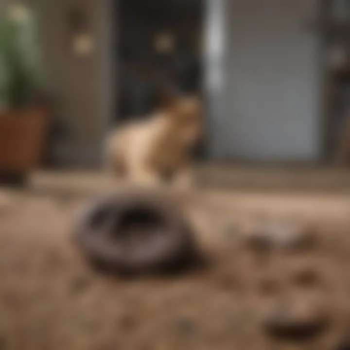 Before and after comparison of a pet area treated with Bubba's product