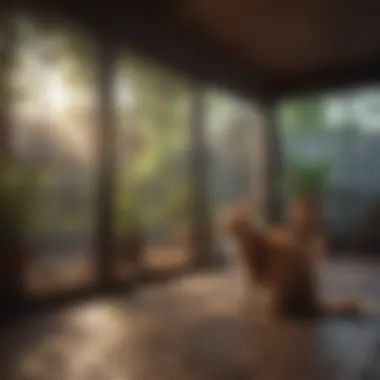 Interior view of a spacious and stimulating cat enclosure