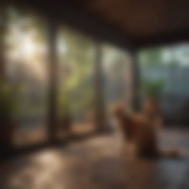 Interior view of a spacious and stimulating cat enclosure
