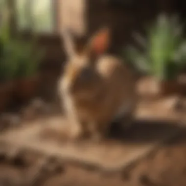 Various materials used in bunny digging mats displayed together.